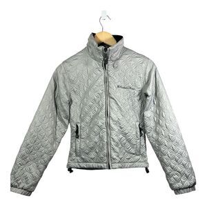 PREDATOR WEAR Women's Lightweight Quilted Zip-Up Coat Jacket Silver Size XS